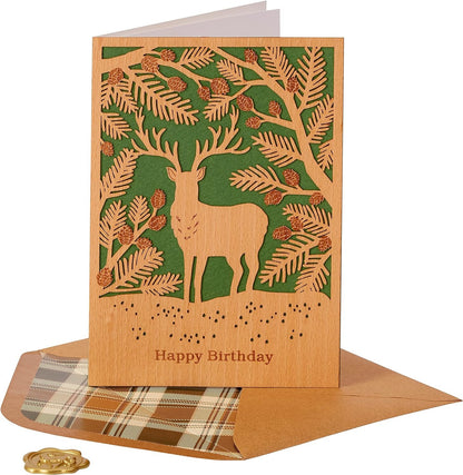 Wood Stag Birthday Card