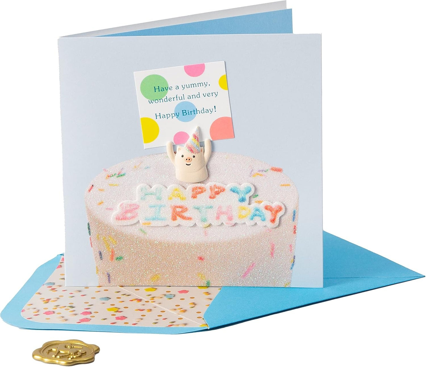 Cake with Pig Birthday Card