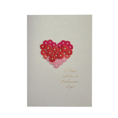 Flower Heart Birthday Card