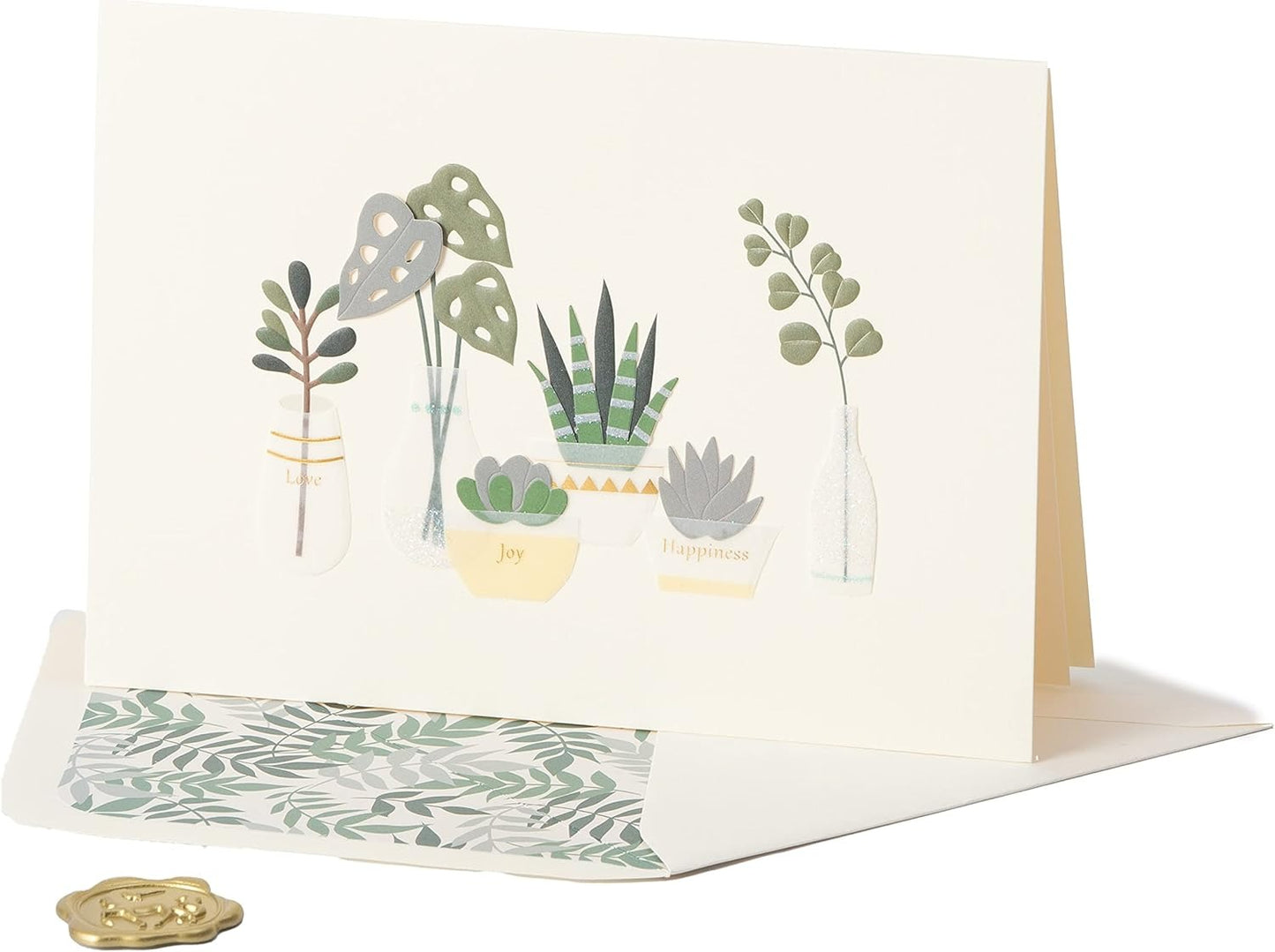Row Of Vases And Plants Birthday Card
