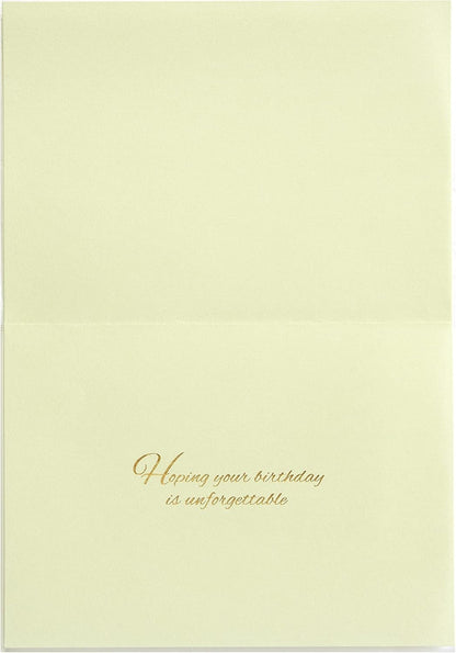 Natural Floral on Woodgrain Birthday Card