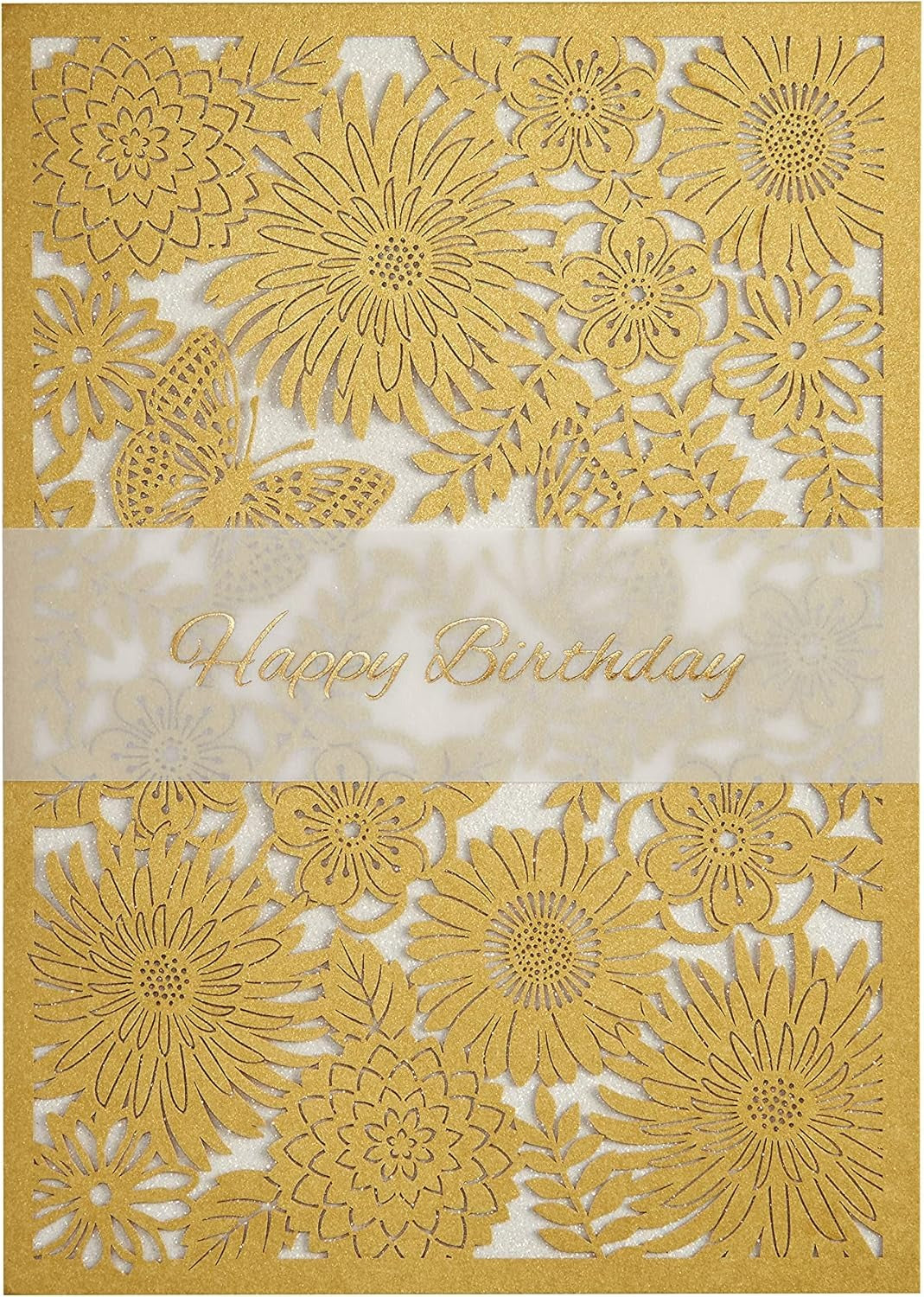 Laser Cut Floral Birthday Card