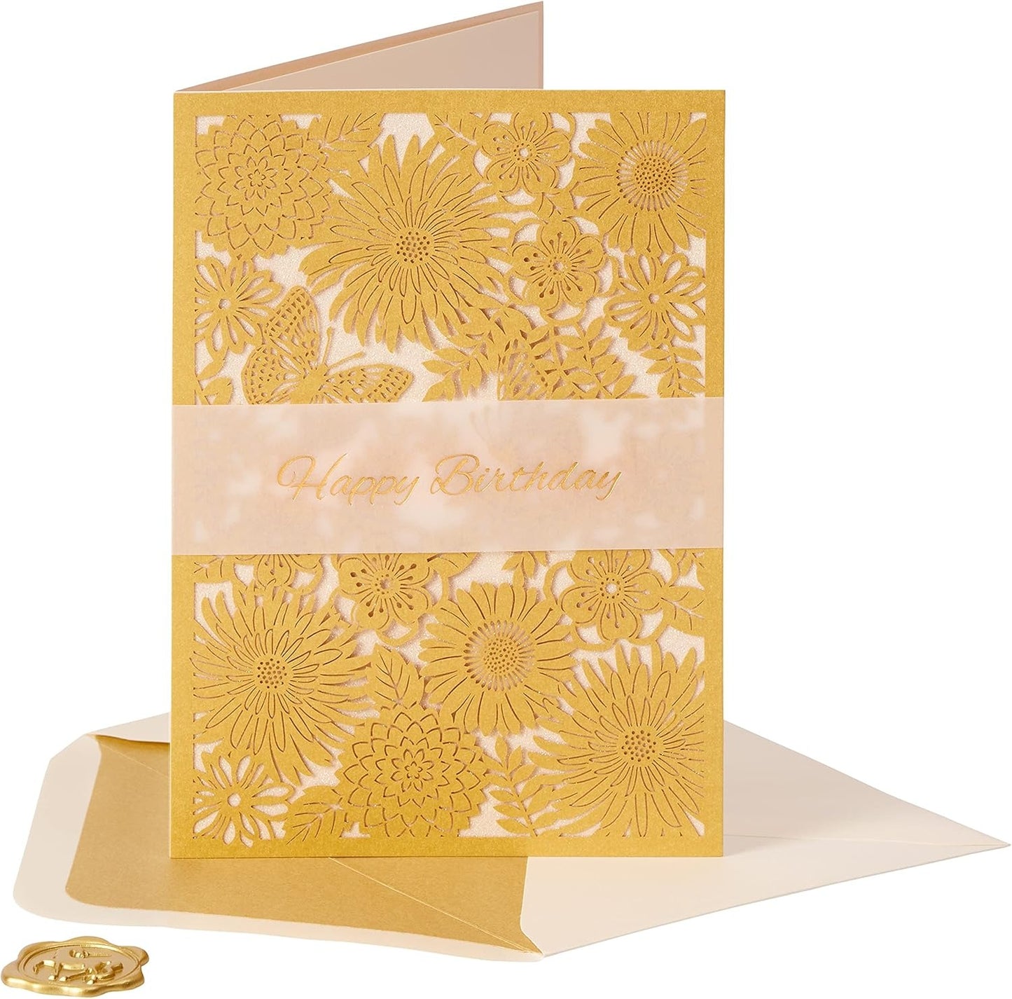 Laser Cut Floral Birthday Card