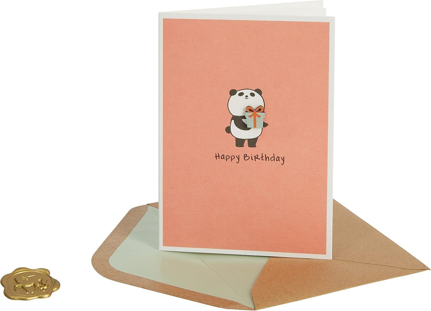 Panda with Present Birthday Card
