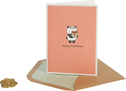Panda with Present Birthday Card