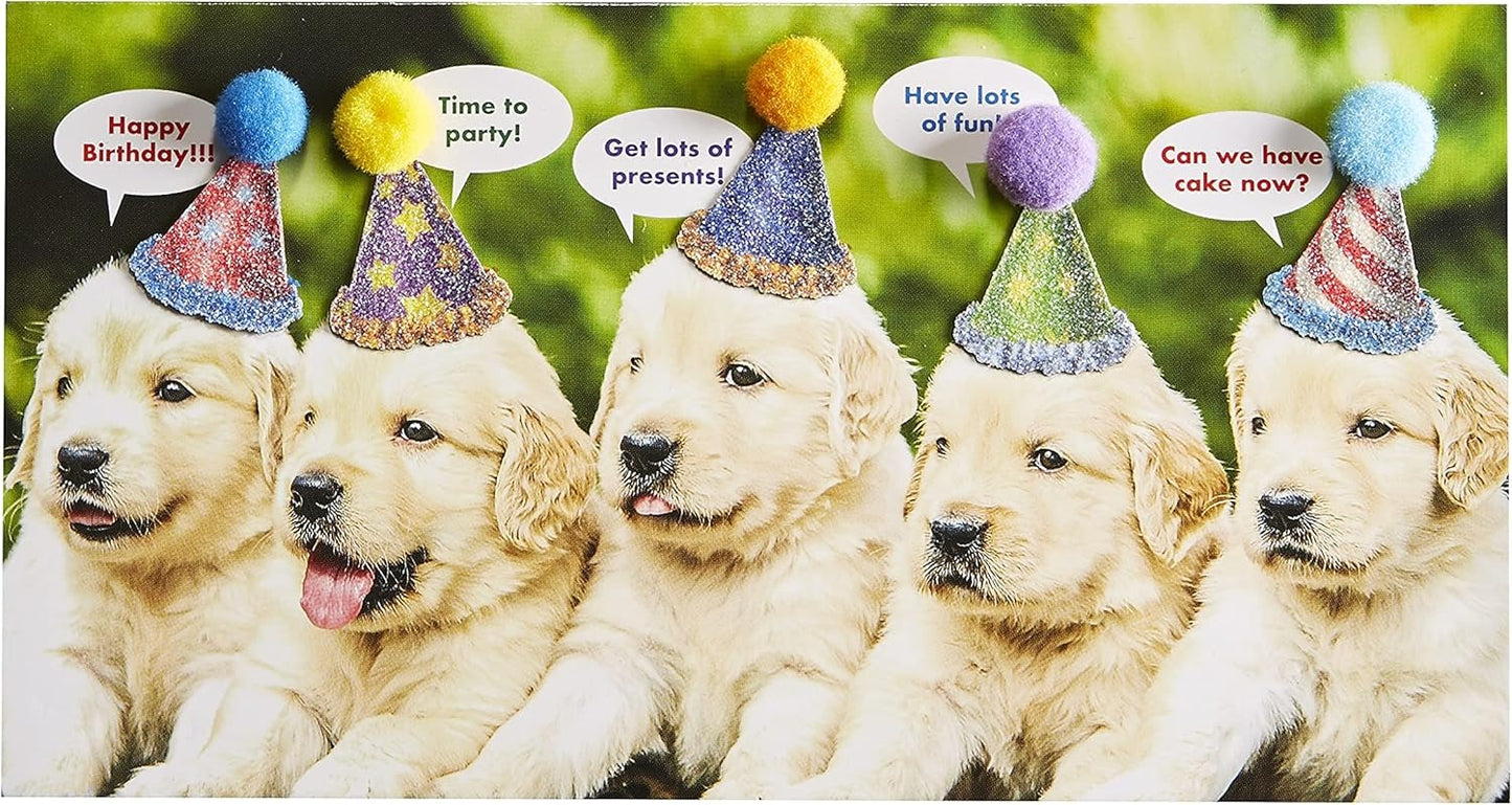 Row Of Puppies Birthday Card