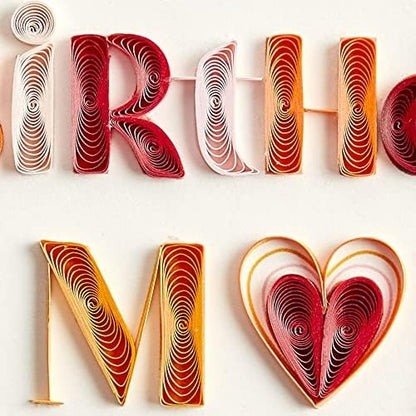 Quilled Mom with Flowers Birthday Card