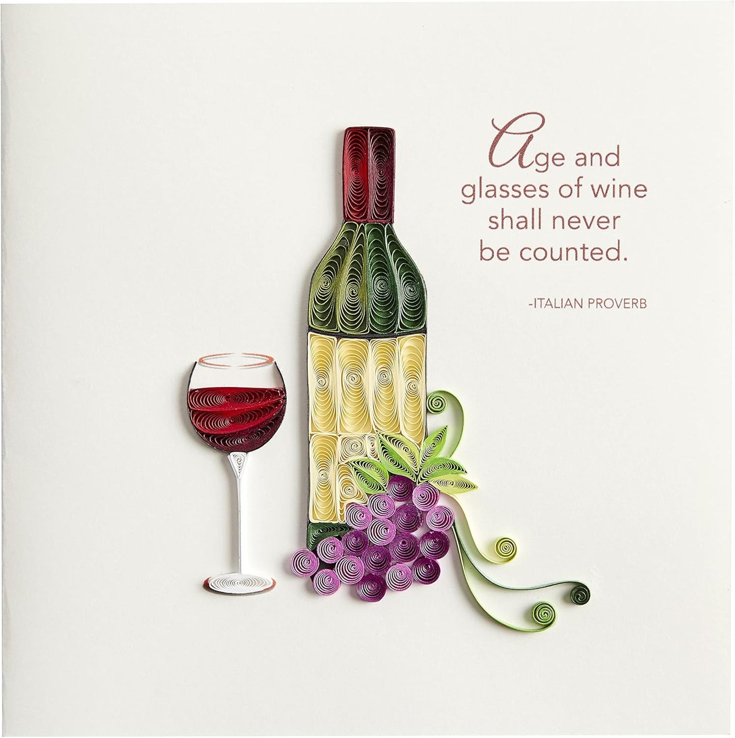 Quilled Wine Bottle Birthday Card