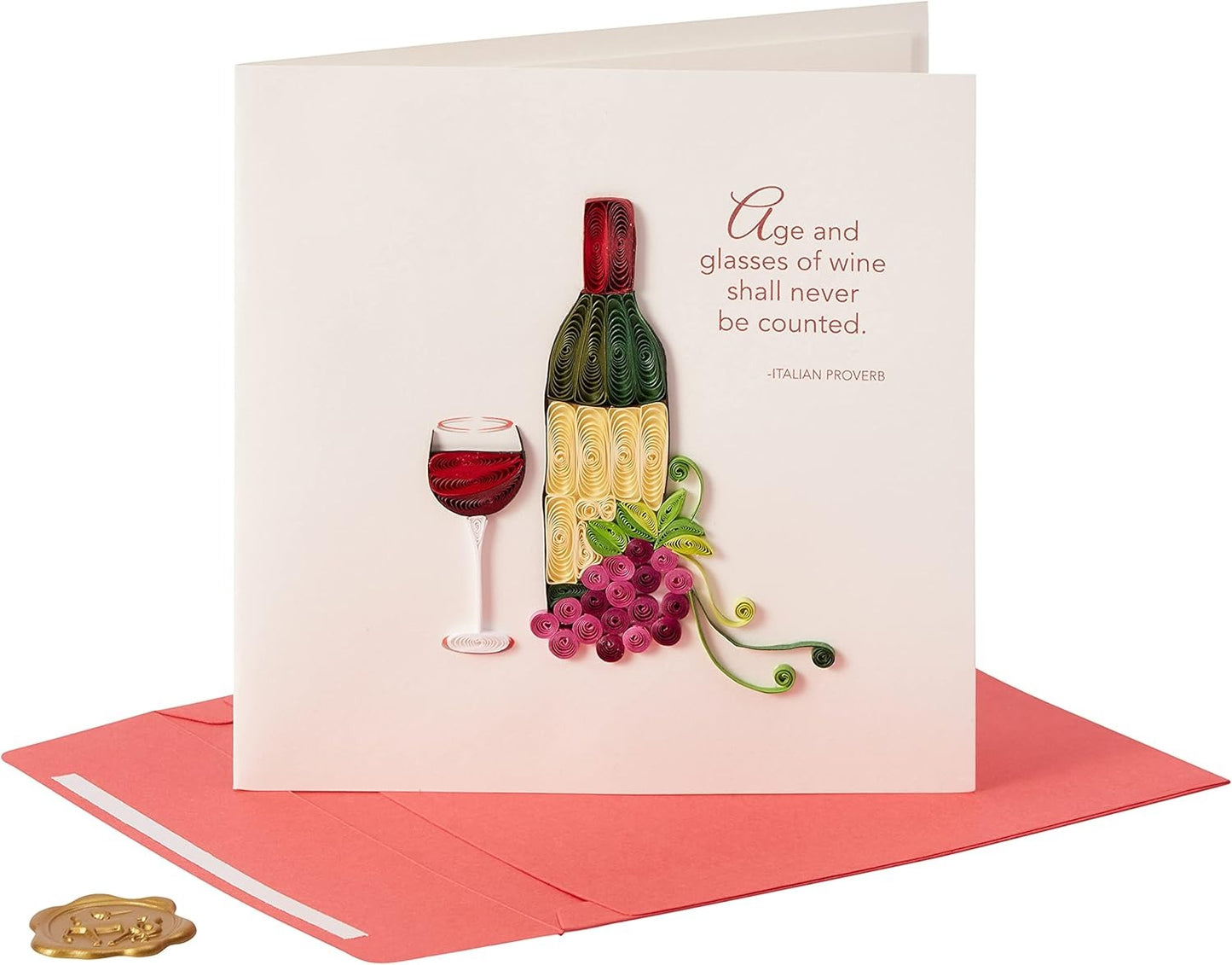 Quilled Wine Bottle Birthday Card