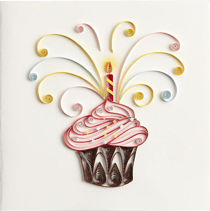 Quilled Red Cupcake Birthday Card
