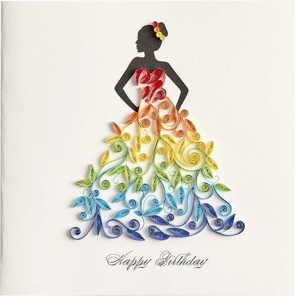 Quilled Rainbow Lady Greeting Card