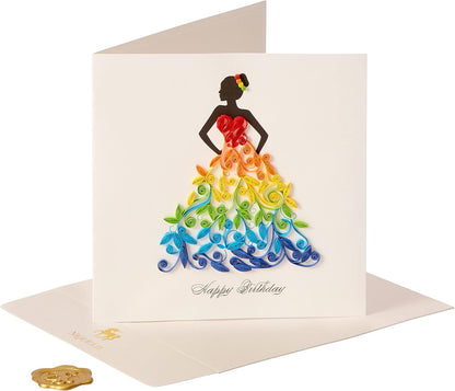 Quilled Rainbow Lady Greeting Card