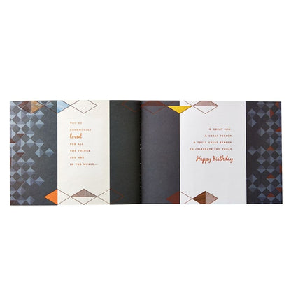 Son Patterned Shapes Birthday Card