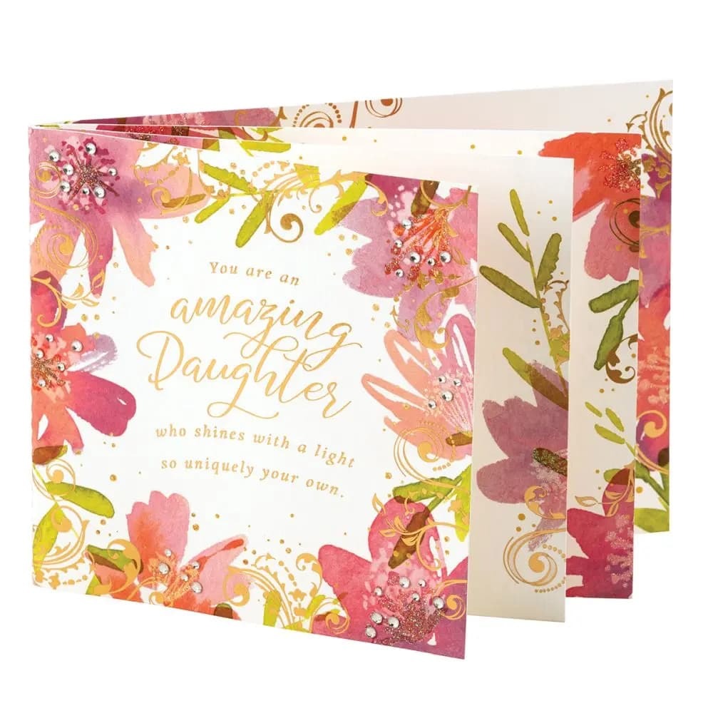 Daughter Hibiscus Flowers Birthday Card