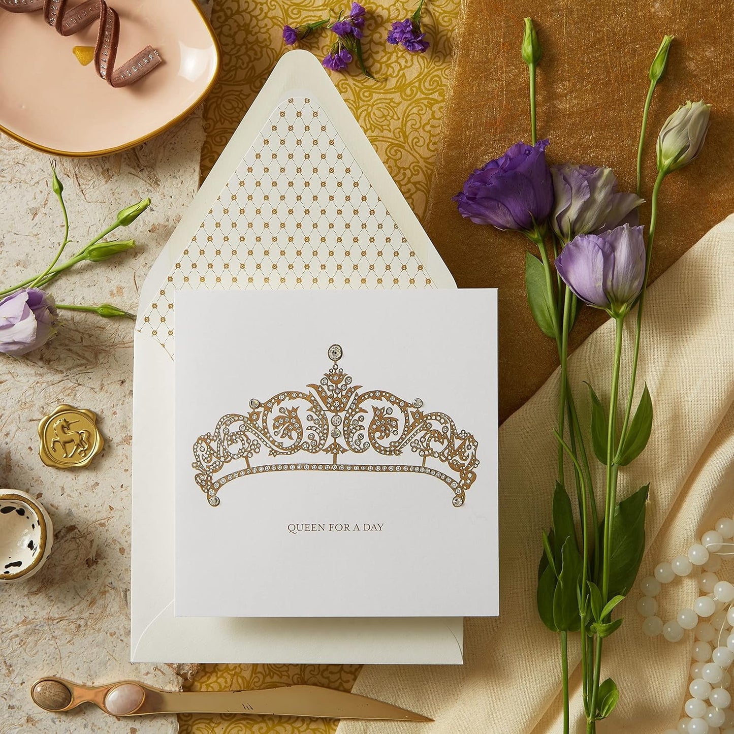 Rose Gold Tiara Birthday Card