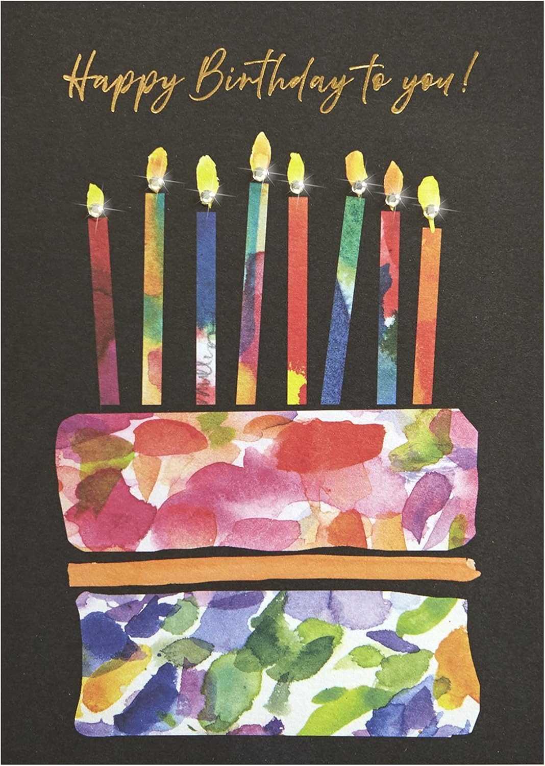 Cake on Black Birthday Card