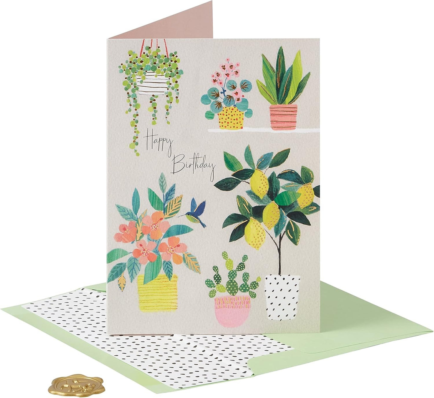 Lemon Tree And Plants Birthday Card