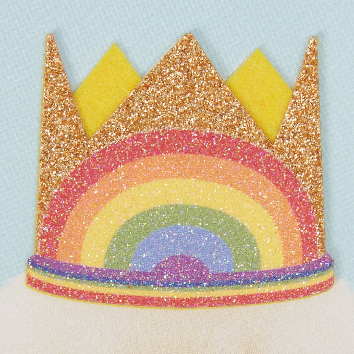 Puppy In Rainbow Crown Birthday Card