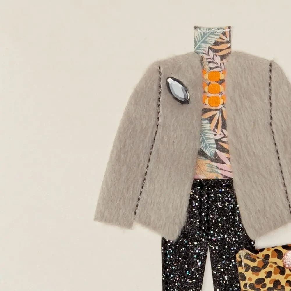 Outfit With Fur Coat Birthday Card