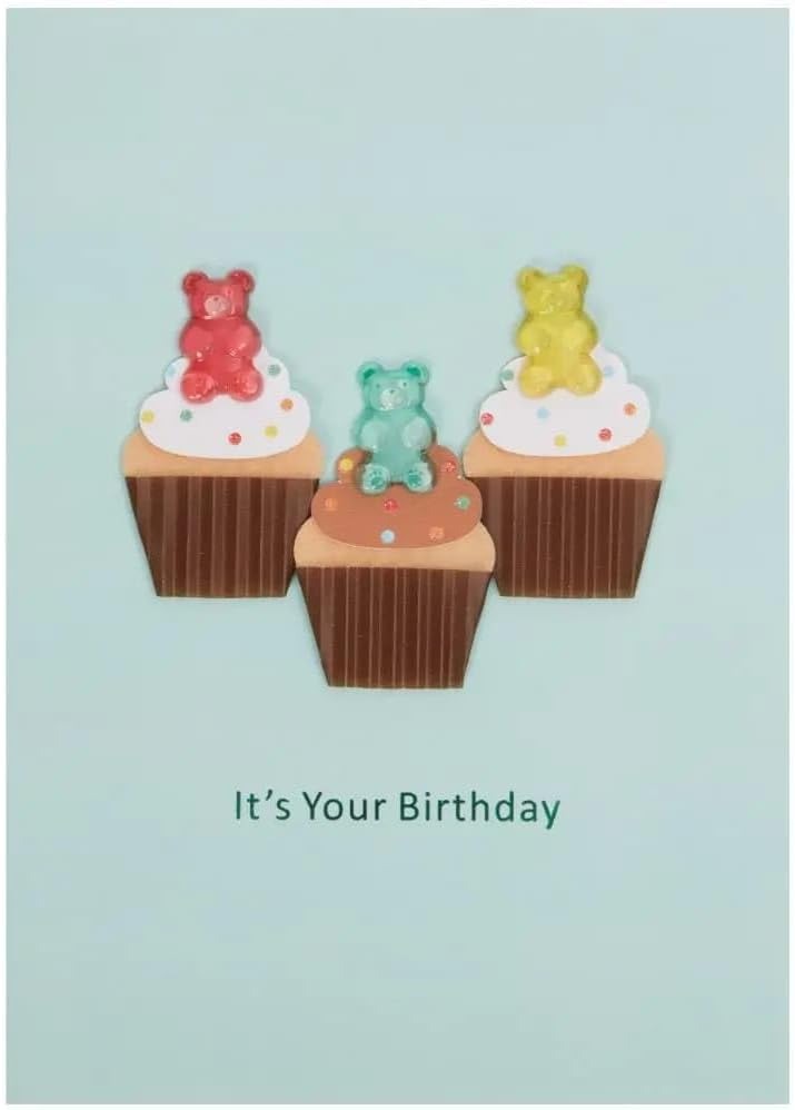 Gummi Bear Cupcakes Birthday Card