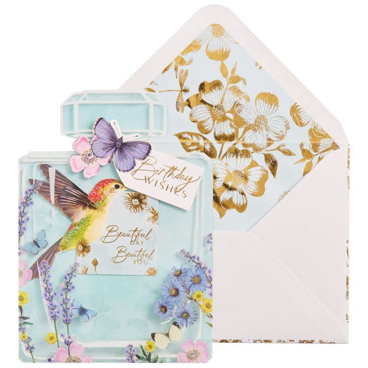 Perfume with Hummingbird Acetate Birthday Card
