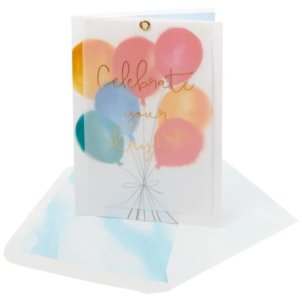 Balloons and Vellum Birthday Card