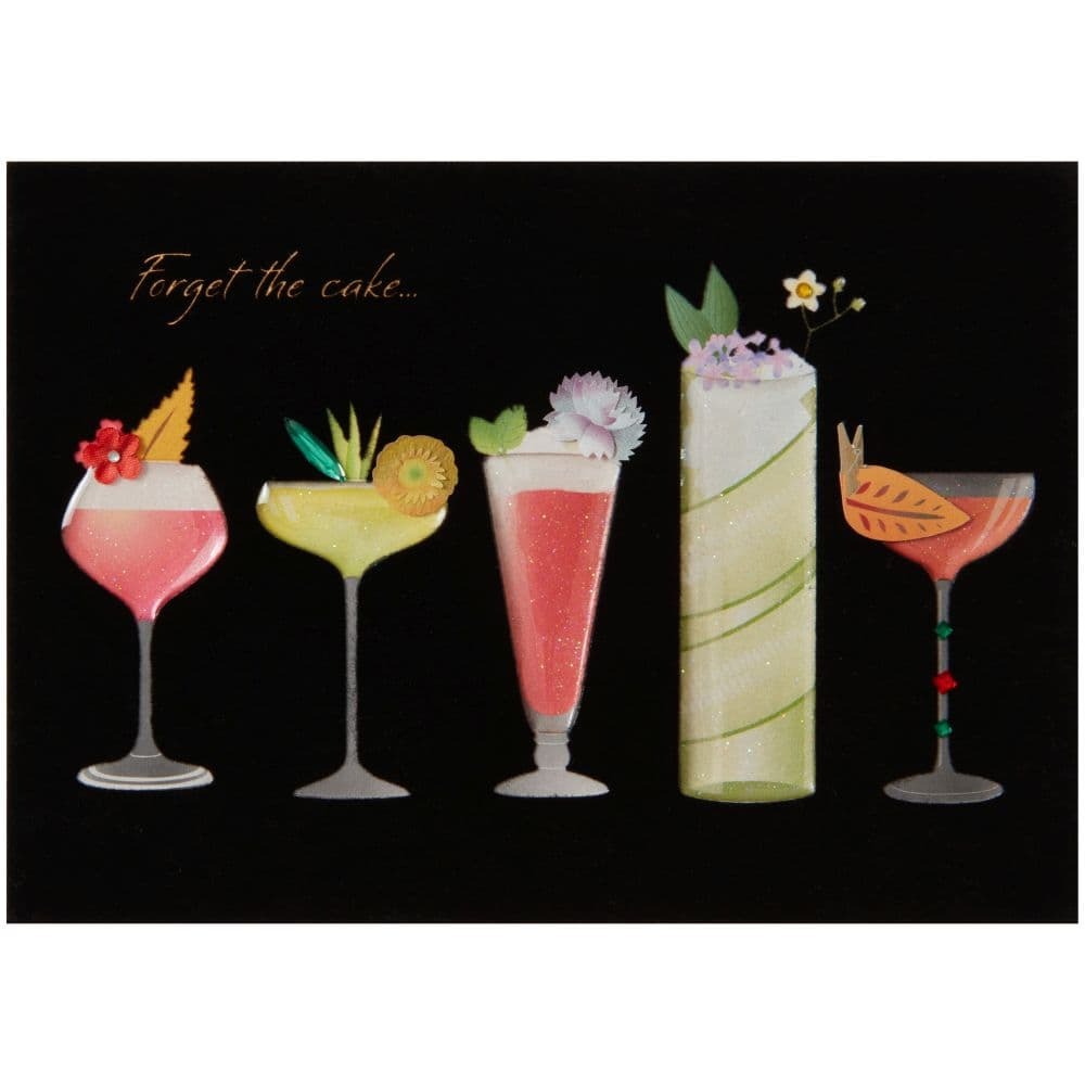 Row of Cocktails Birthday Card