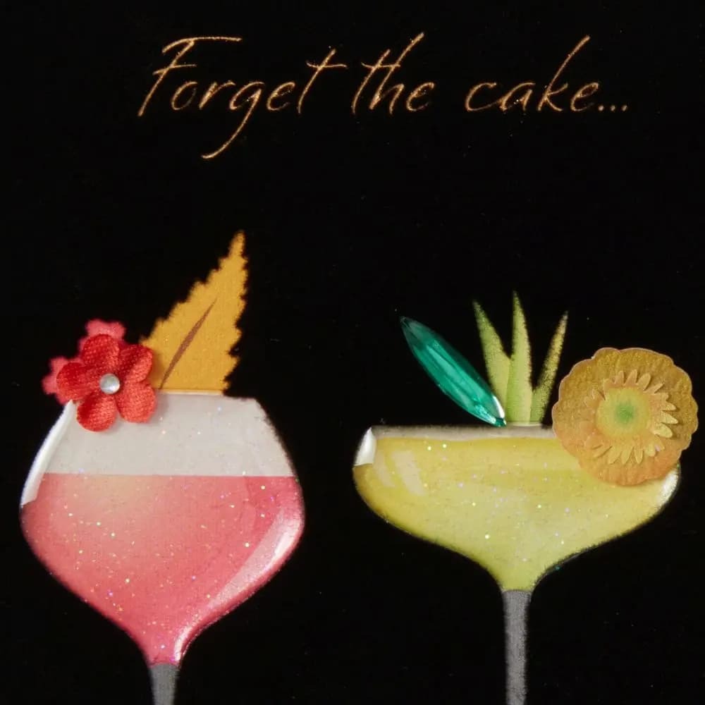 Row of Cocktails Birthday Card