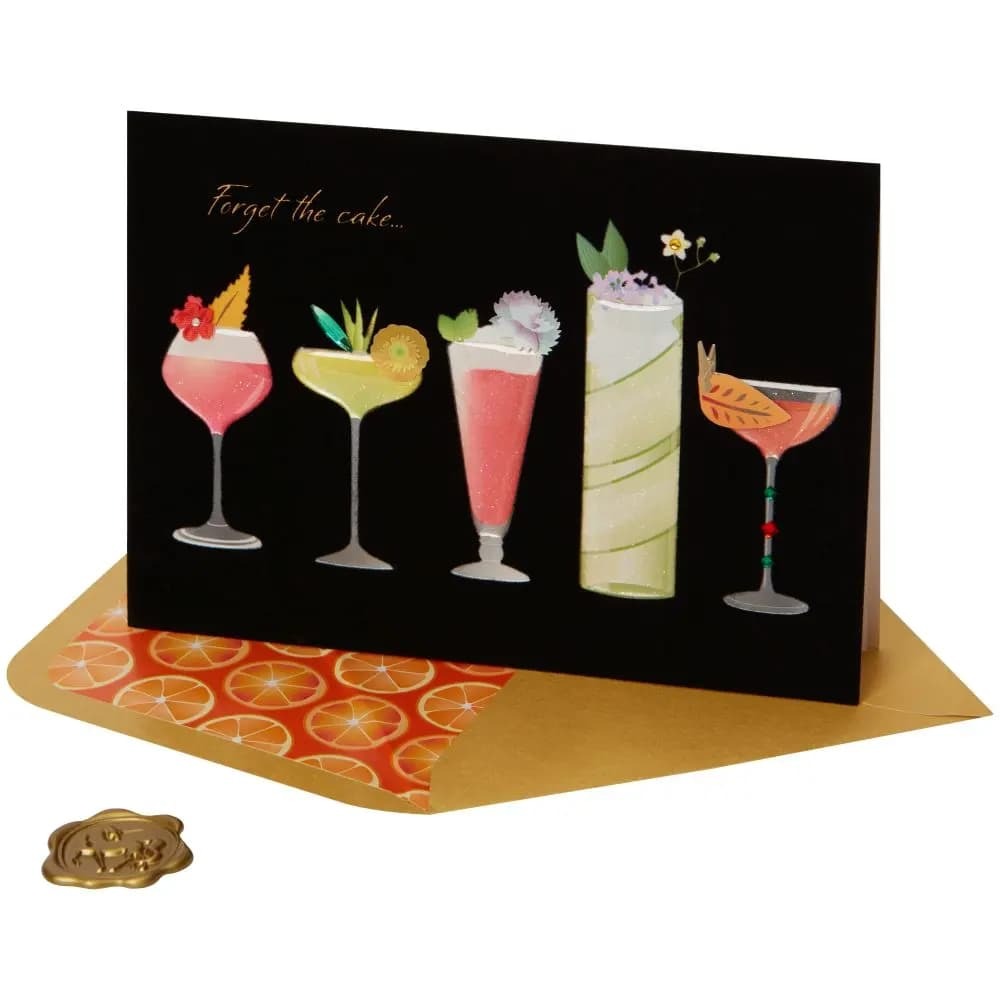 Row of Cocktails Birthday Card