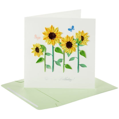 Quilled Four Sunflowers Birthday Card