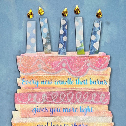 Lettering on Cake Birthday Card