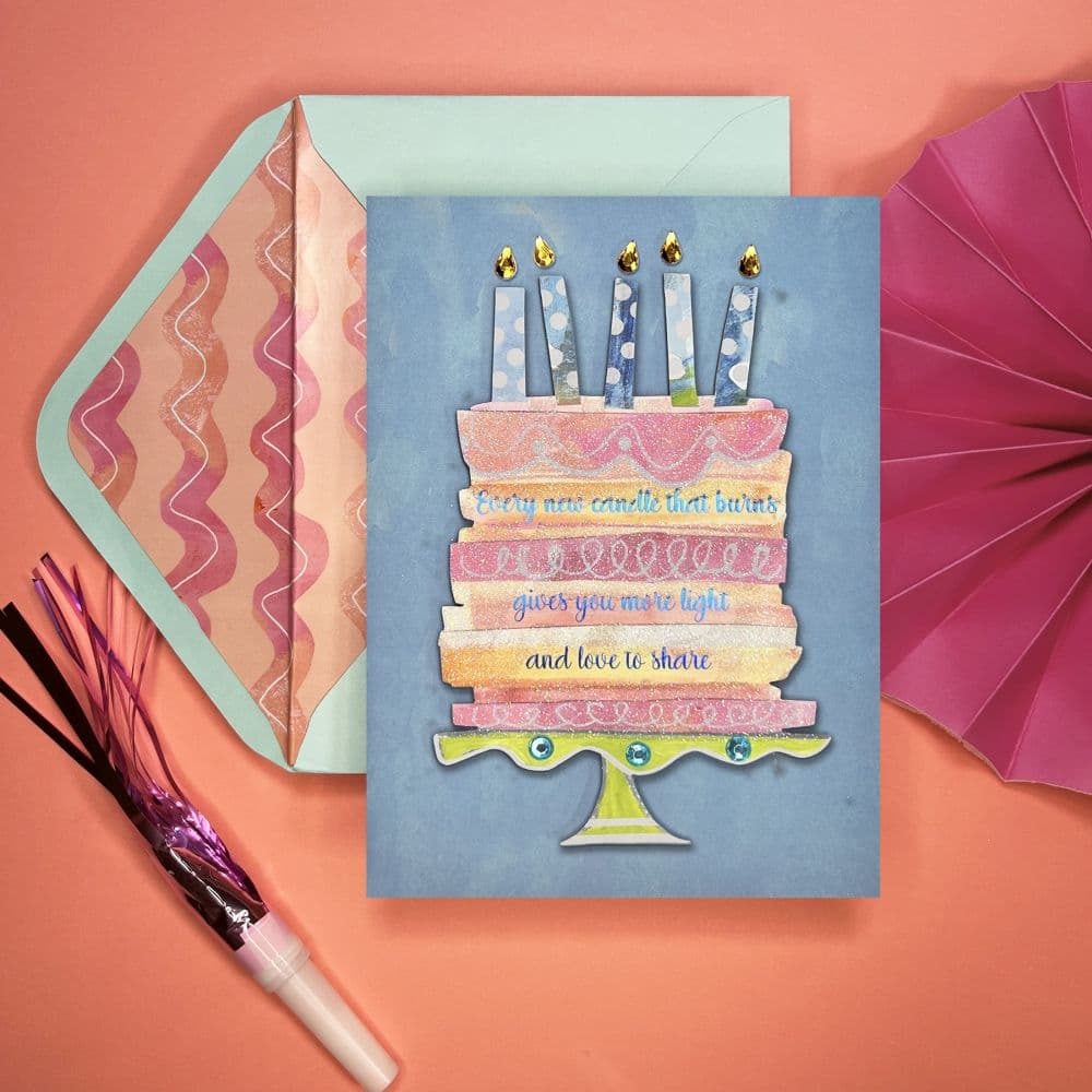 Lettering on Cake Birthday Card