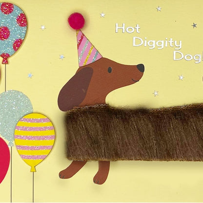 Long Haired Dachshund Birthday Card