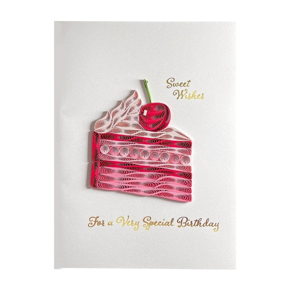 Quilled Cake Slice Birthday Card