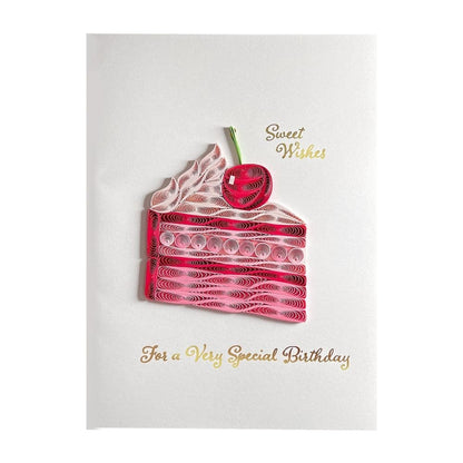 Quilled Cake Slice Birthday Card