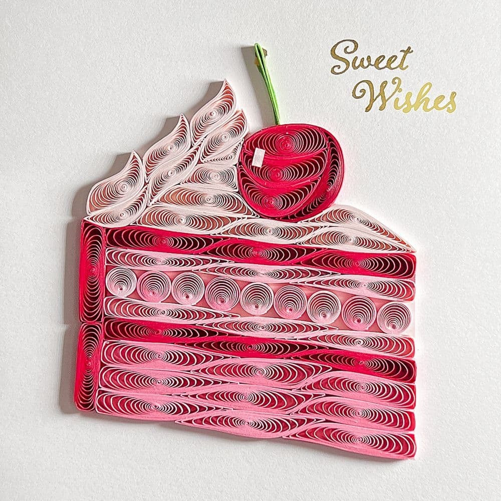 Quilled Cake Slice Birthday Card