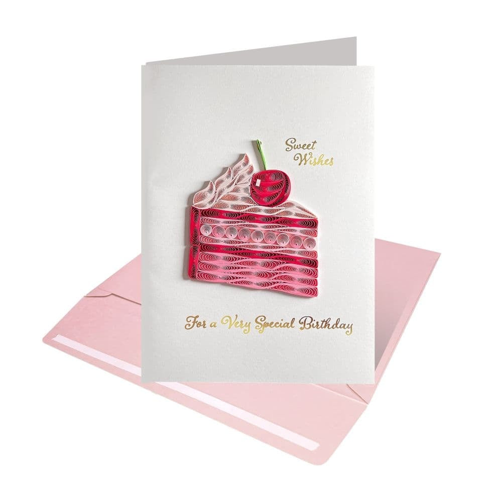 Quilled Cake Slice Birthday Card
