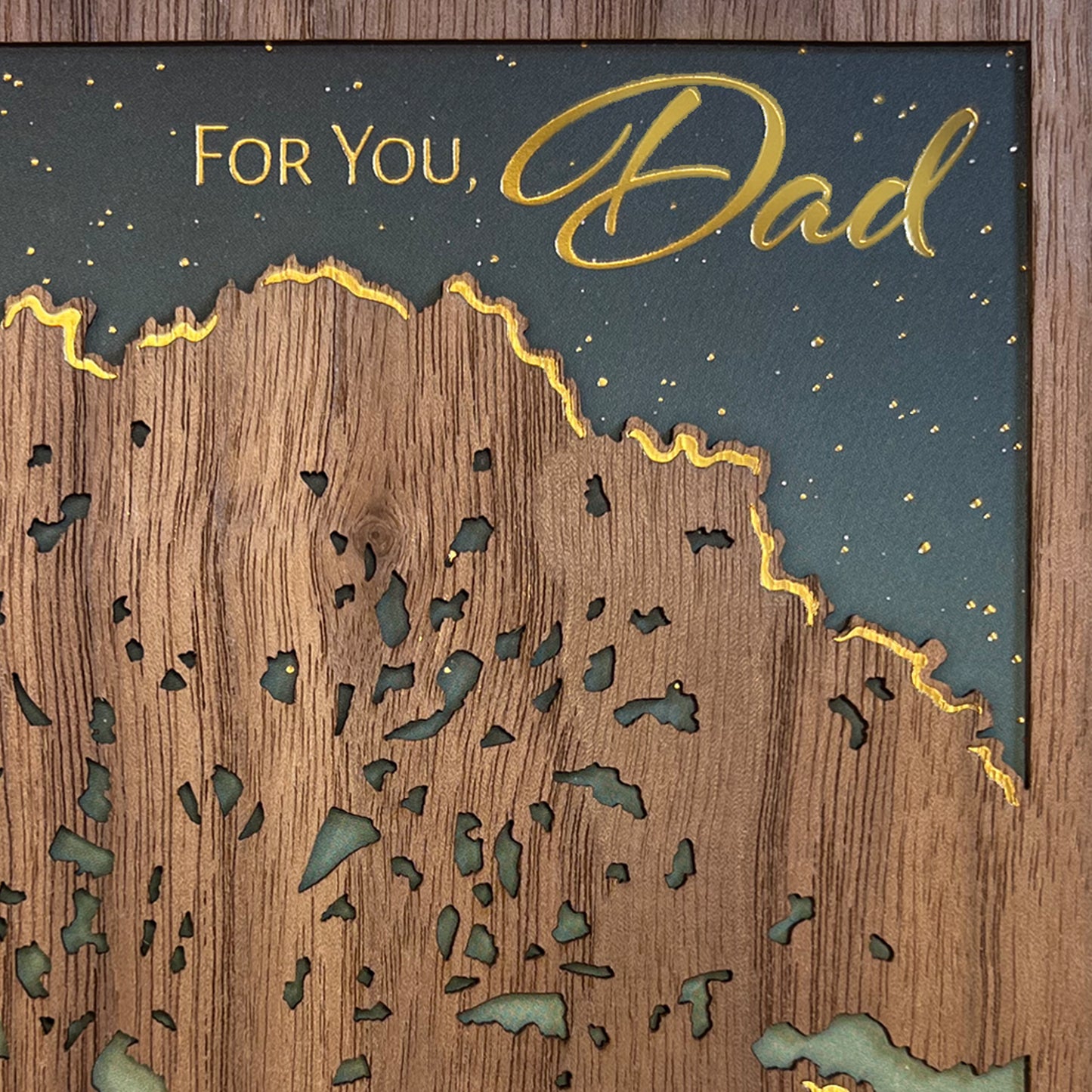 Lasercut Oak Tree Dad Birthday Card