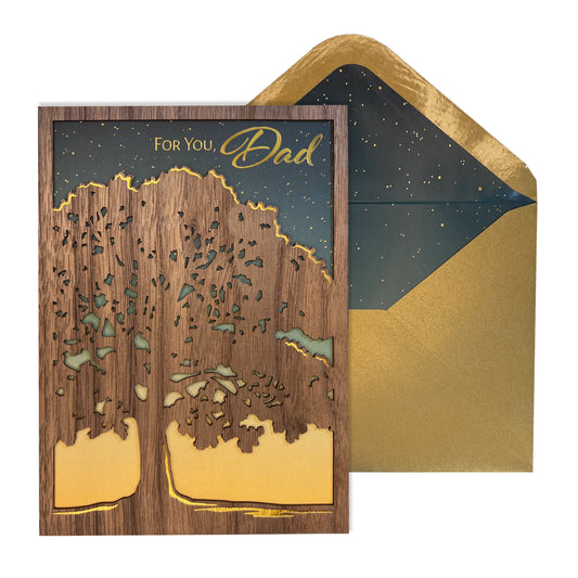 Lasercut Oak Tree Dad Birthday Card