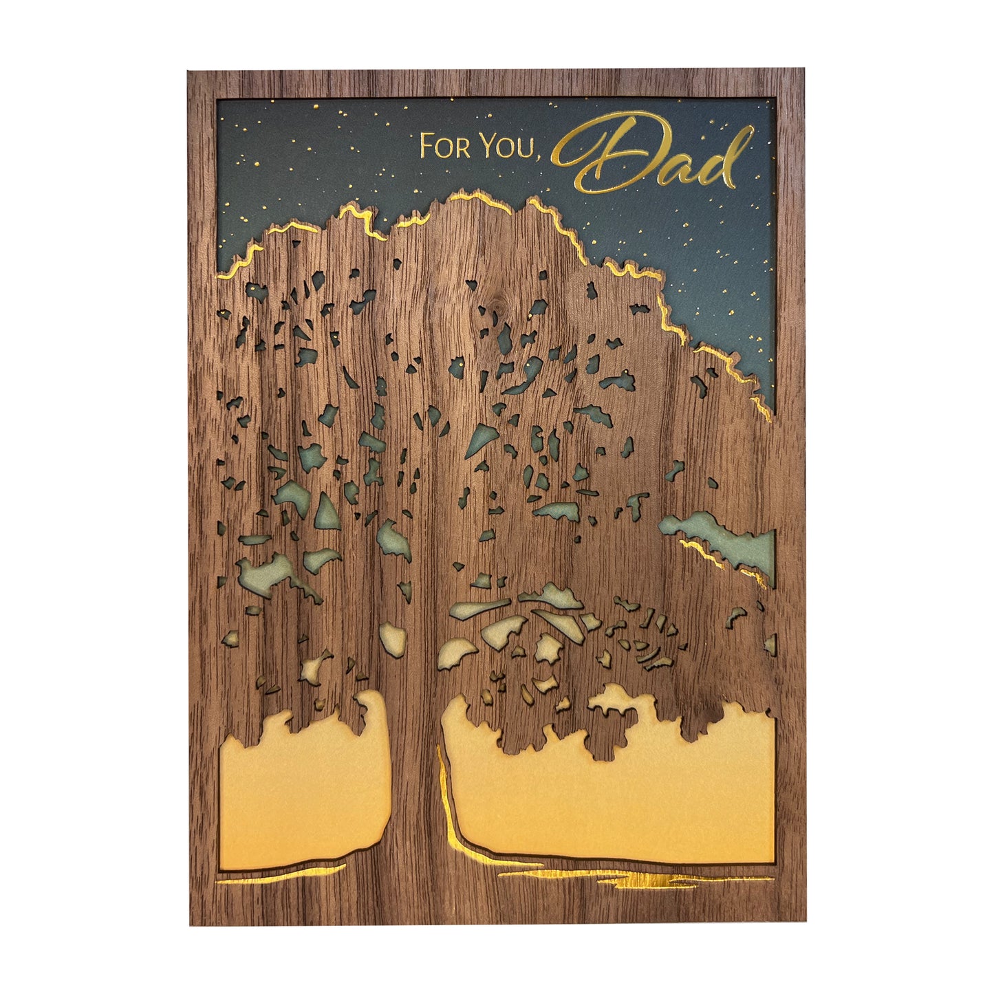 Lasercut Oak Tree Dad Birthday Card
