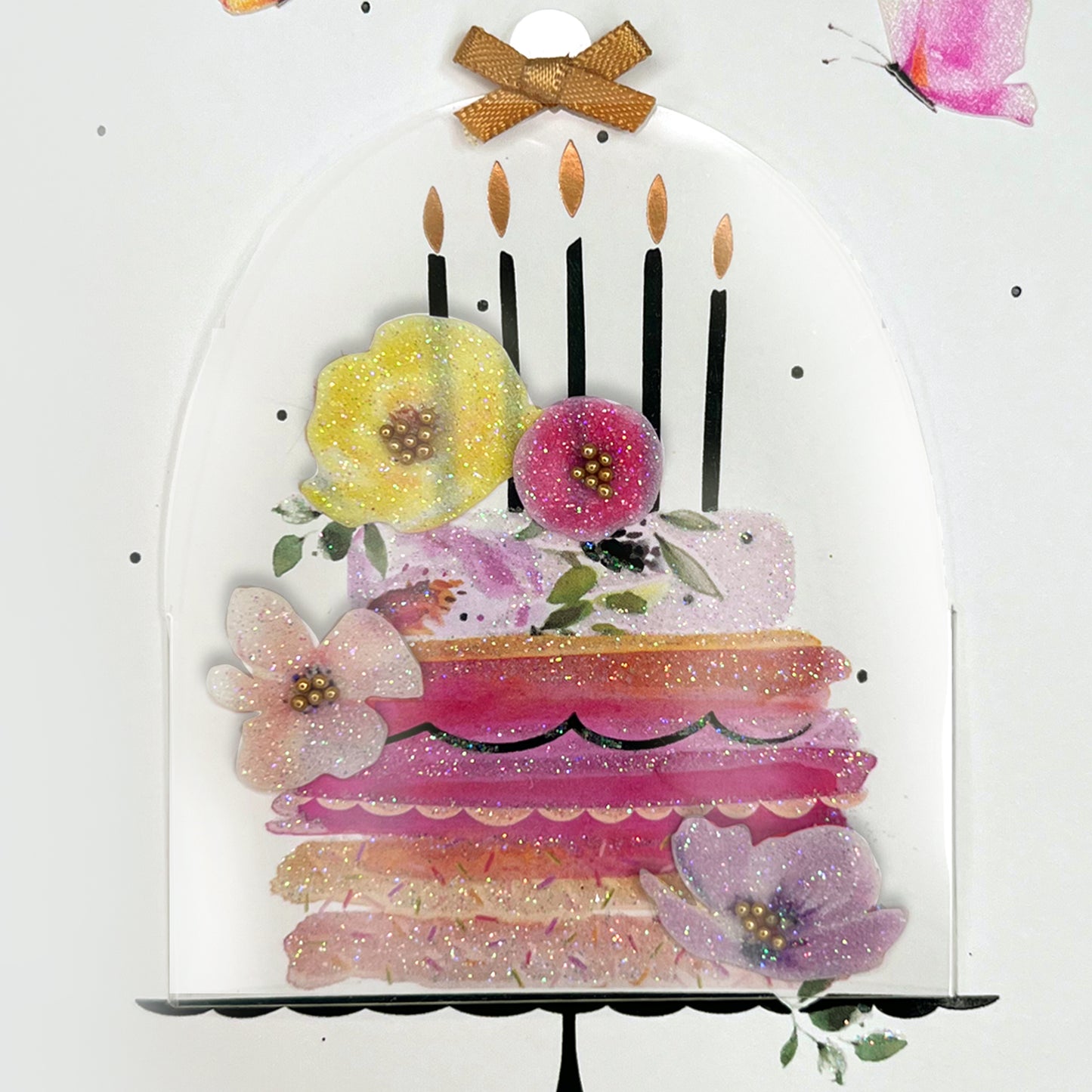 Cloche with Cake Daughter Birthday Card