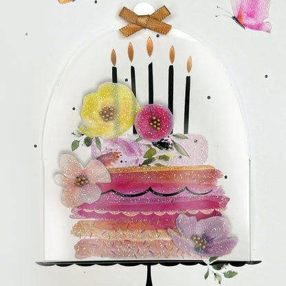 Cloche with Cake Daughter Birthday Card