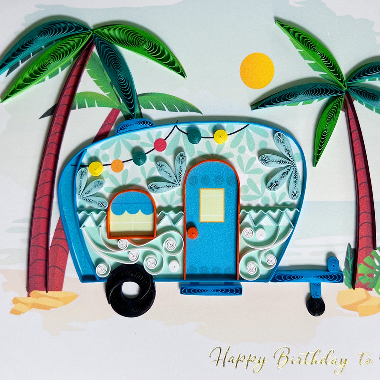 Quilled Camper Birthday Card