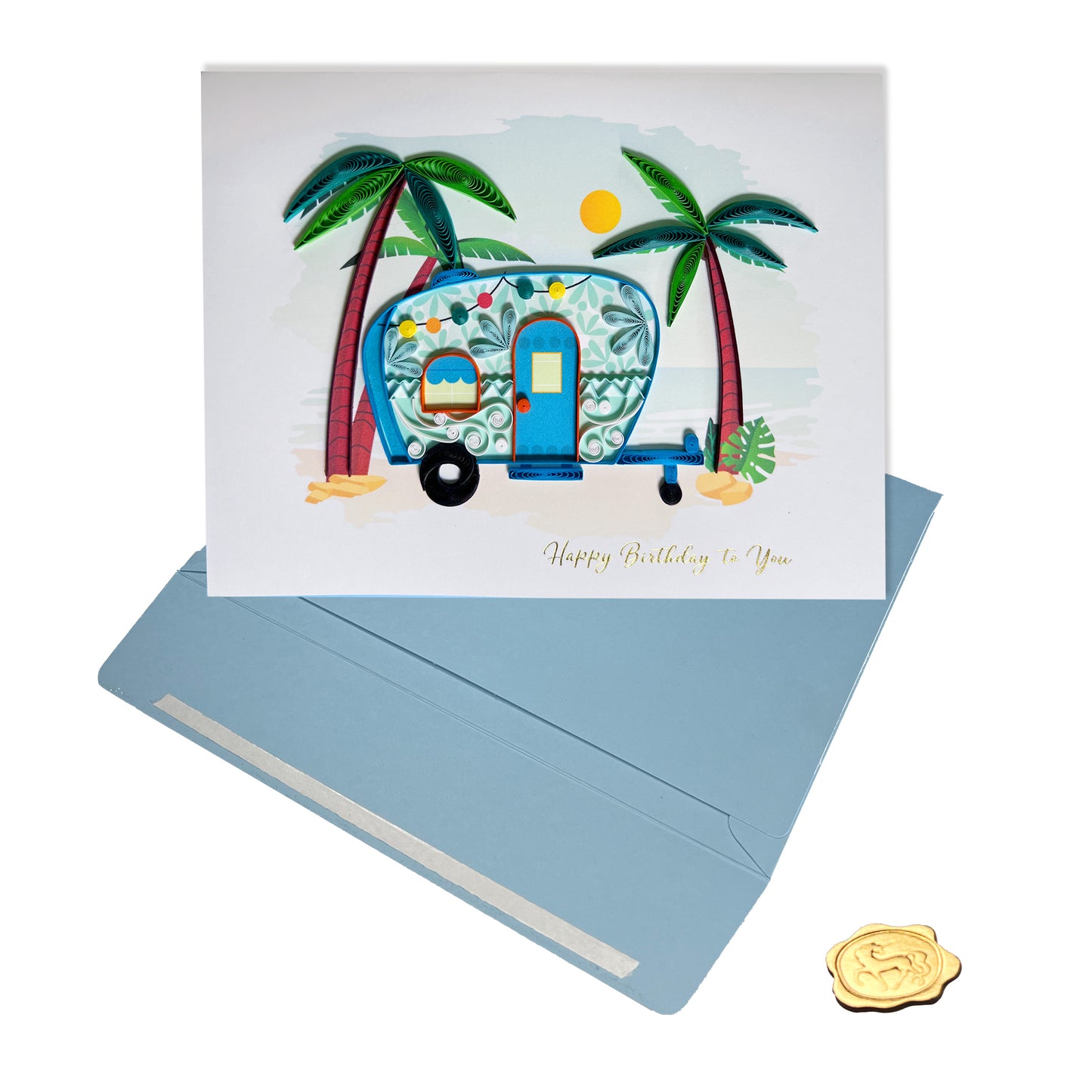 Quilled Camper Birthday Card