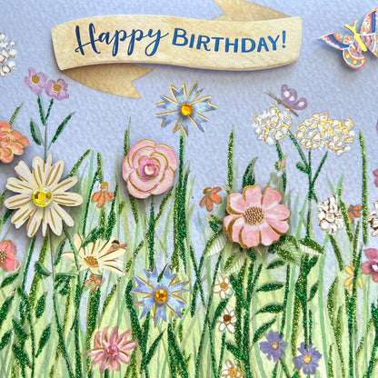 Meadow Floral Birthday Card