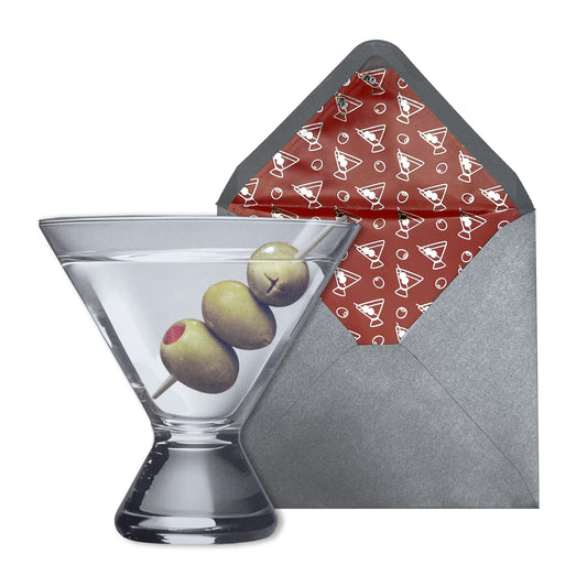 Die Cut Martini Birthday Card