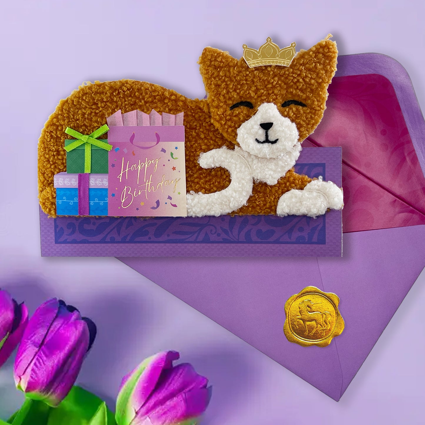 Fuzzy Cat Birthday Card
