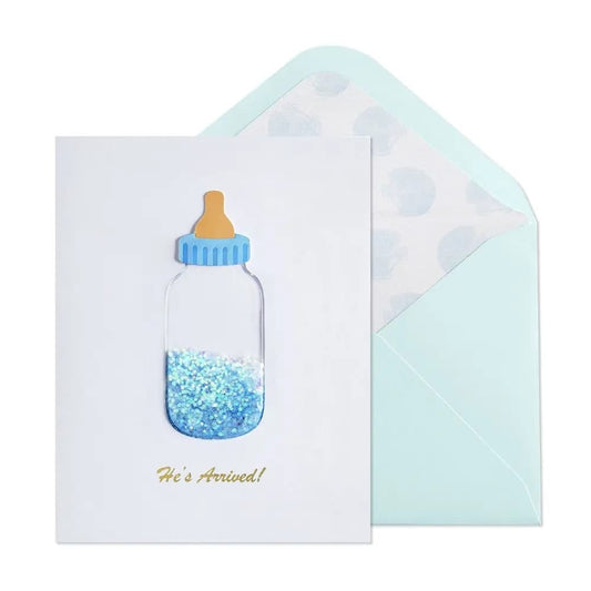 Baby Bottle Boy Baby Card