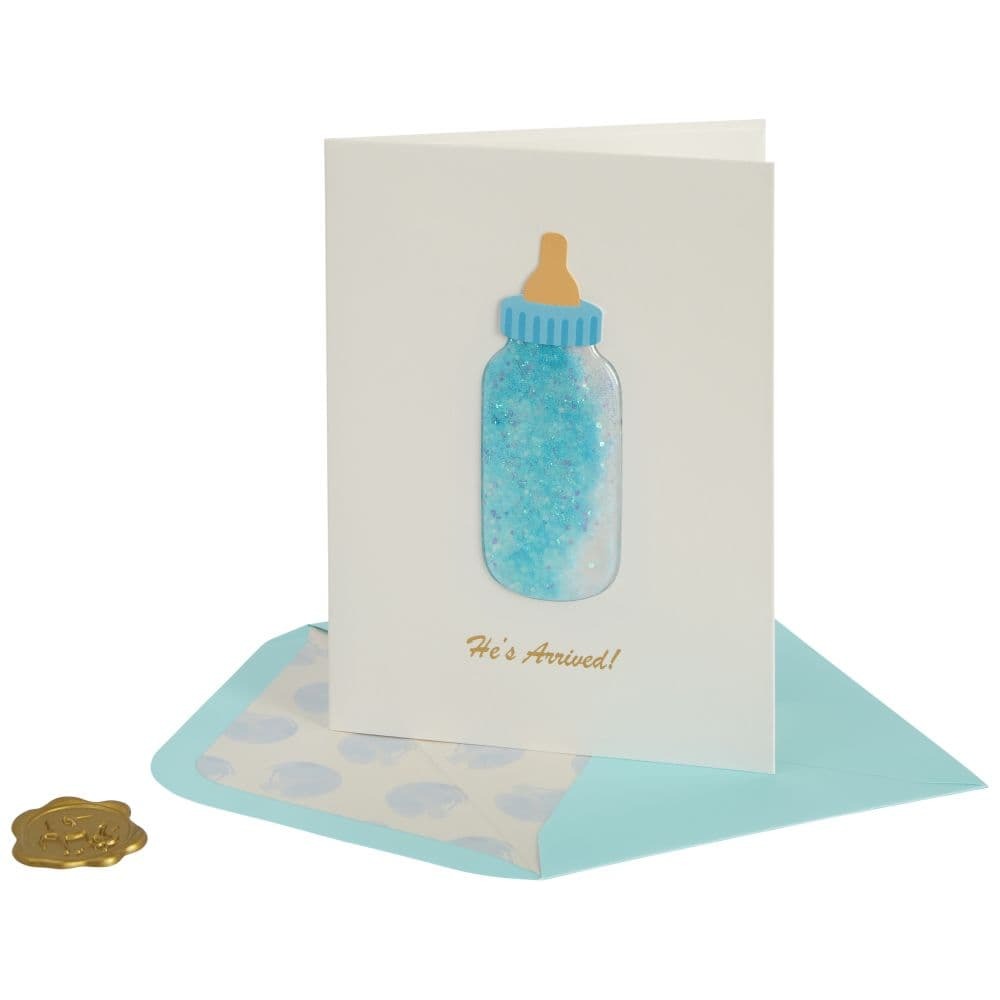 Baby Bottle Boy Baby Card
