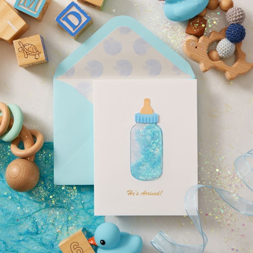 Baby Bottle Boy Baby Card